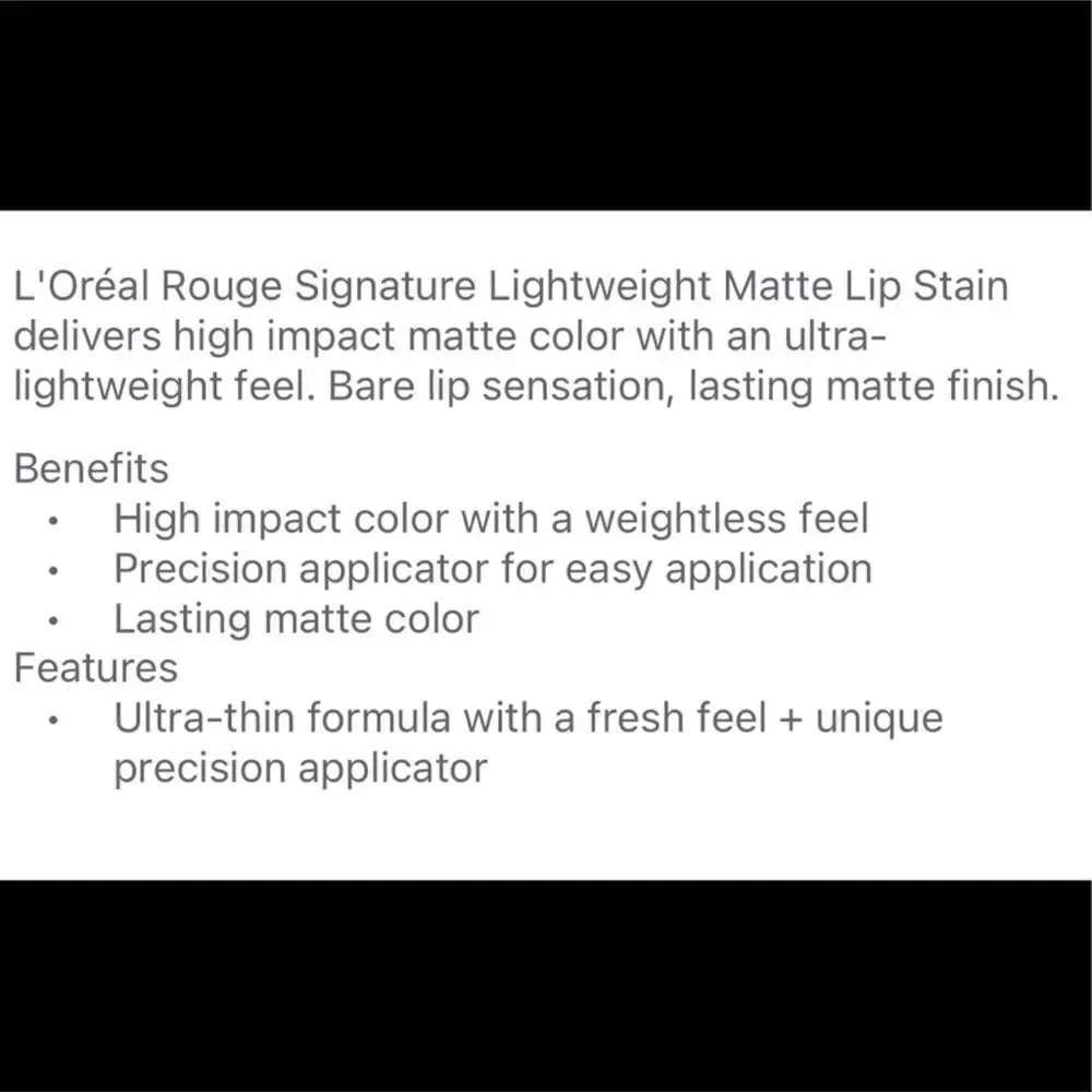$5🌟 L'Oreal Paris Rouge Signature Matte Colored Ink - I am Worth it